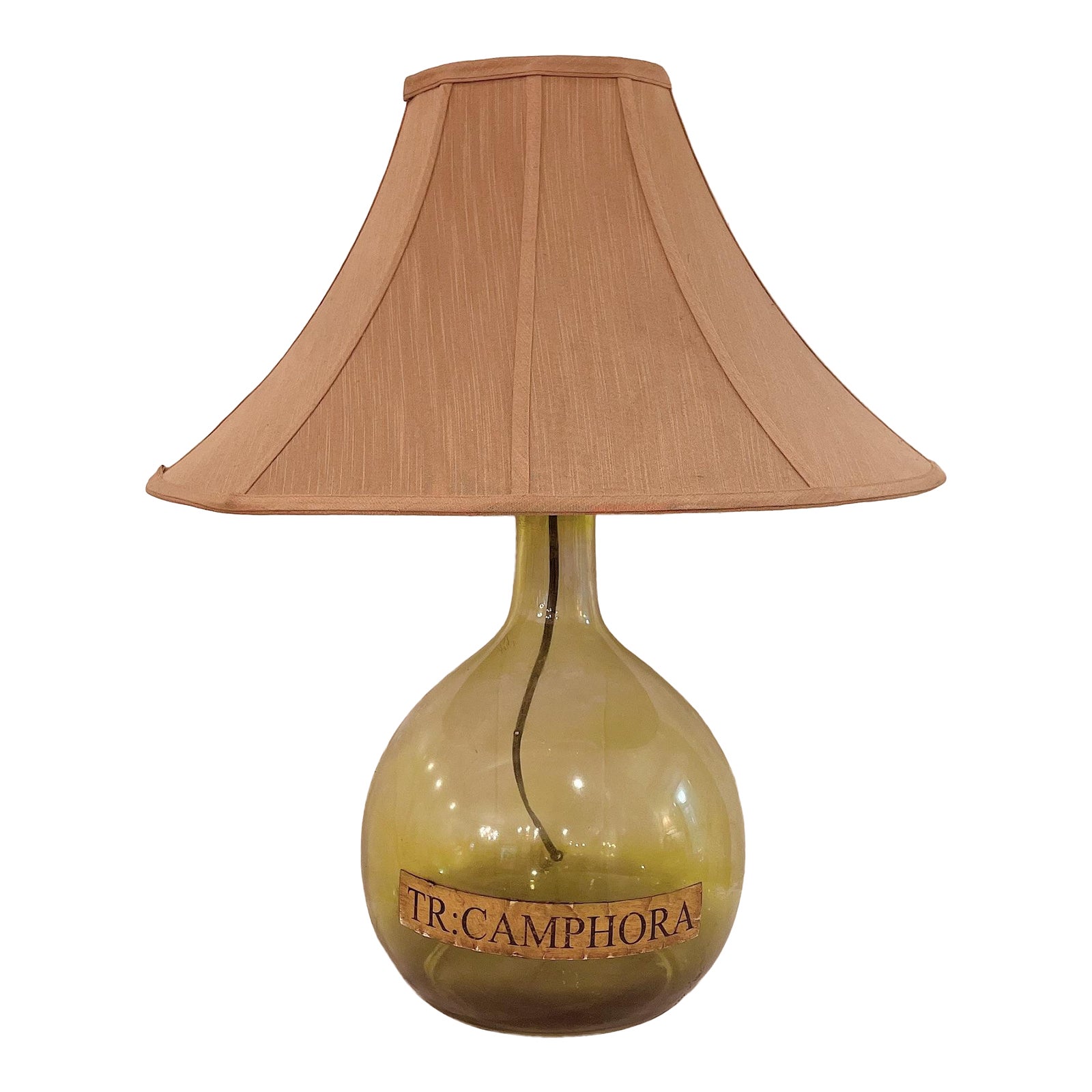 Mid 20th Century Vintage European Carboy Green Glass Bottle Demijohn