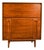 1960s Mid Century Vintage Lane Walnut and Burlwood Tall Five Drawer Dresser For Sale