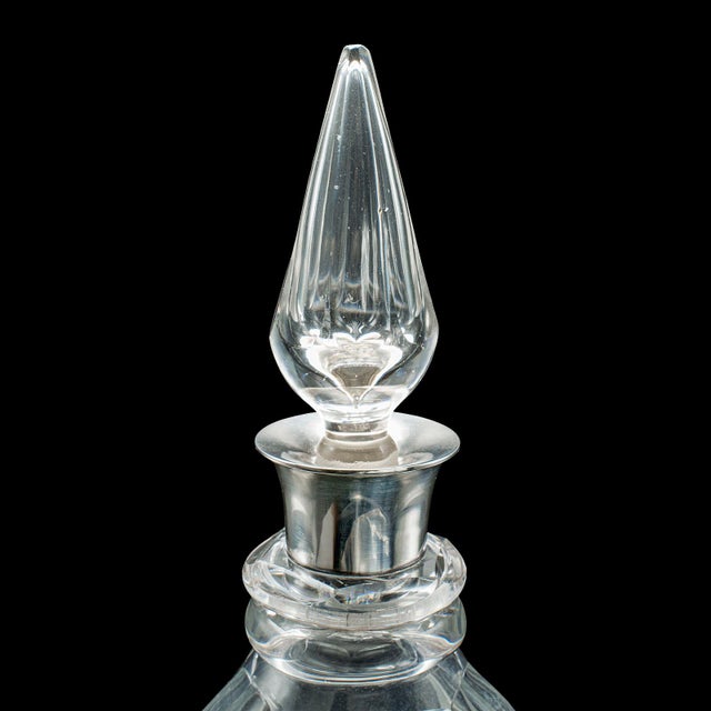 Vintage Port Decanter, English, Glass, Spirit Vessel, Hallmarked Silver, 1928 For Sale - Image 9 of 12