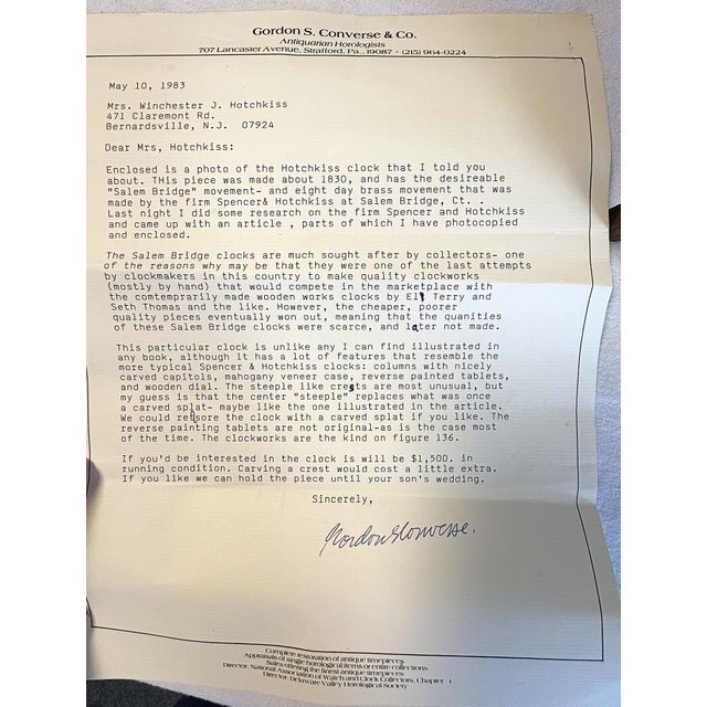 Antique 1800's Riley Whiting Eight Day Mantel Clock With Reverse Painted Glass Door For Sale - Image 13 of 18