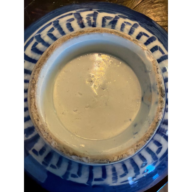 Japanese 19th Century Blue and White Katagami Porcelain Scalloped Bowl For Sale In New York - Image 6 of 12