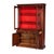 An antique step-back bookcase crafted from walnut and decorative burl wood, dating to circa 1880. This piece of Victorian...