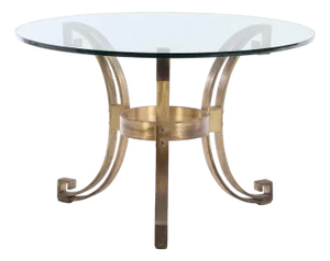 A Glass Top Bronze Pedestal Table, C. 1970.