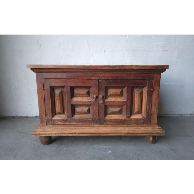 Antique Spanish European Patinaed Wood Cabinet For Sale - Image 14 of 17