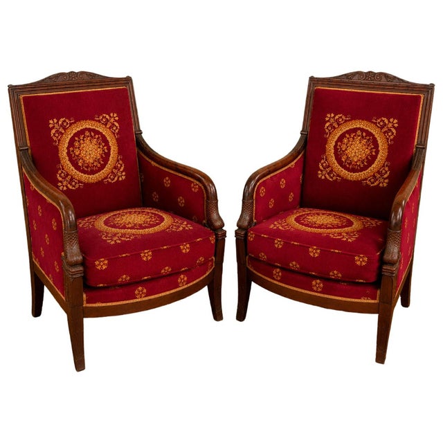 Red Empire Mahogany Chairs, Set of 2 For Sale - Image 8 of 8