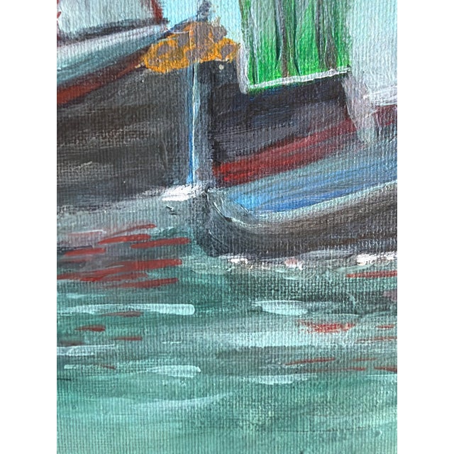 Original Folk Art–Style Harbor Painting by L. Romo, 2026 For Sale In San Diego - Image 6 of 9