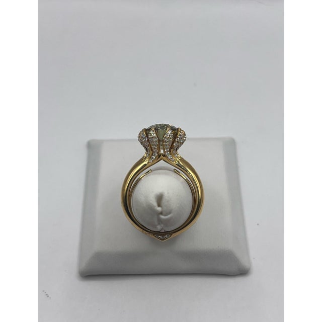 2010s Kat Florence 18k Gold Diamond & Zultanite Ring With Box Size 12 For Sale - Image 5 of 9