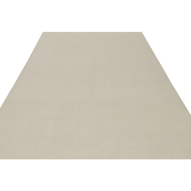 Rug & Kilim Rug & Kilim’s Contemporary Textural Solid Rug in Ivory Tones For Sale - Image 4 of 9