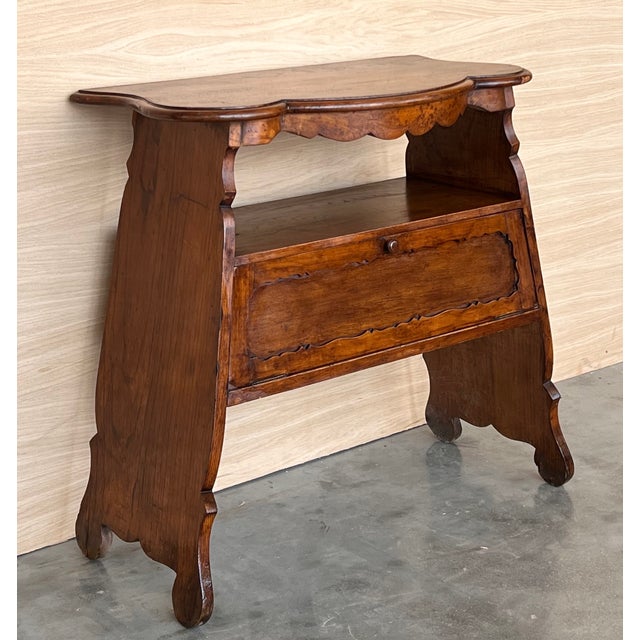 Early 20th Fall Front Door Rustic Console Table With Shelve For Sale - Image 4 of 12