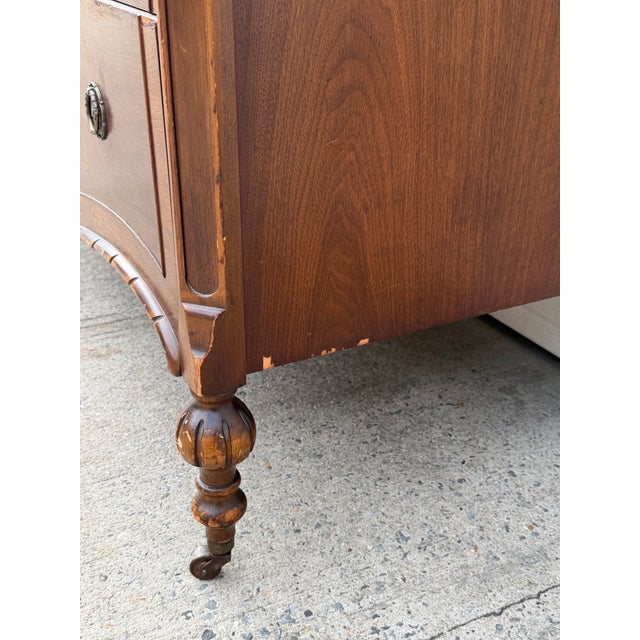 Antique Victorian Revival Walnut Dresser With Ornate Carved Details For Sale - Image 4 of 12