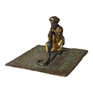Franz Bergman Cold Painted Bronze Figure of Snake Charmer Unsigned C1910