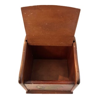 Mid-Century Wood Golden Rooster Salt Box For Sale