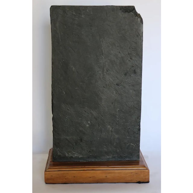 Hand Carved Stone Shiva Painted Black With Wood Base For Sale - Image 9 of 10