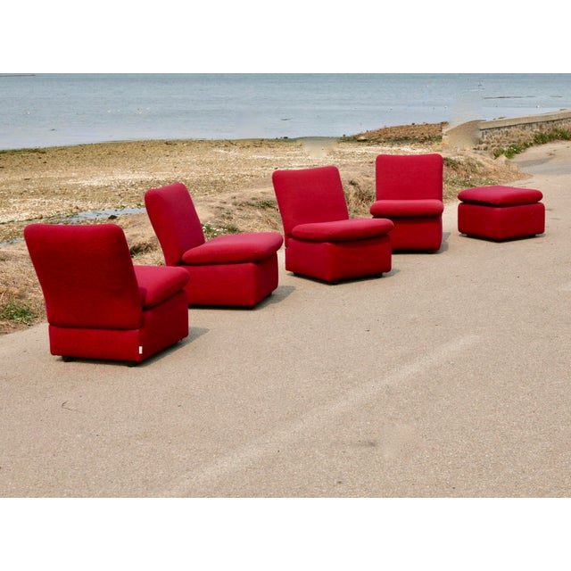 Vintage French Five-Seater Modular Sofa, 1970s, Set of 5 For Sale - Image 18 of 18