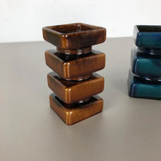 Pottery Vases or Art Objects by Cari Zalloni for Steuler, Germany, 1970s, Set of 2 For Sale - Image 4 of 18