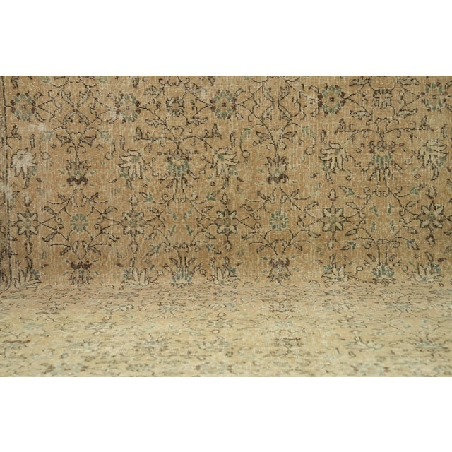 1970s Vintage Turkish Handmade Wool Cotton Beige Area Rug For Sale In San Francisco - Image 6 of 12