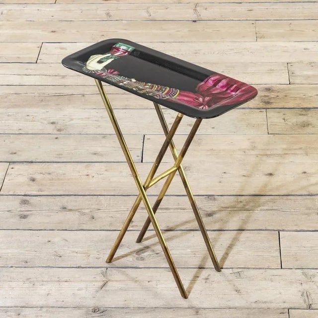 Black Tray with Base by Piero Fornasetti, 1950s For Sale - Image 8 of 8