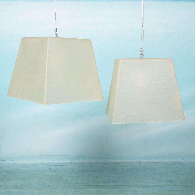 Vintage Minimalist Fiberglass Hanging Lamp from Roche Babois For Sale - Image 4 of 18