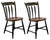 American Folk Style Ebonized Painted Chairs, 2 For Sale - Image 4 of 5