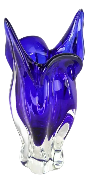 Vintage Dark Blue Murano Glass Vase, 1960s