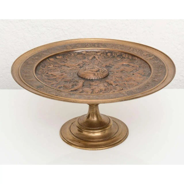 19th C Tazza Grand Tour Bronze With Amazonian Battle Scene Serving Tray Compote For Sale - Image 10 of 11