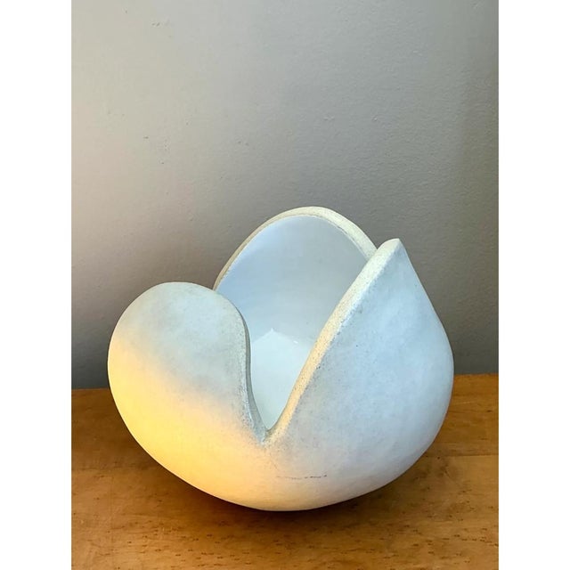 Vintage White Ceramic Sculptural Bowl For Sale - Image 12 of 13