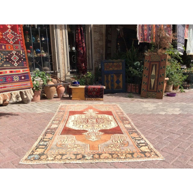 Mid-Century Modern 1960's Turkish Area Rug - 53" X 94" For Sale - Image 3 of 12
