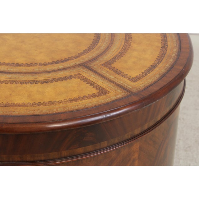 Maitland Smith Leather Top Oval Partners Desk For Sale - Image 15 of 18