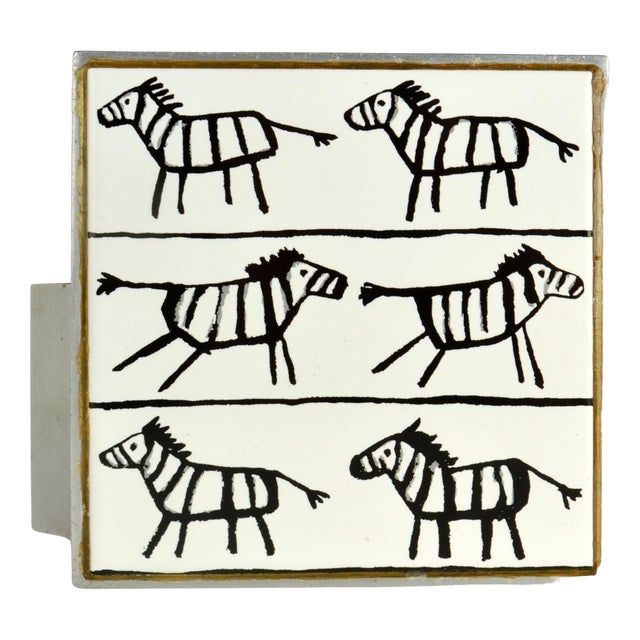 Door Handle in Ceramic and Aluminiun, 1960s For Sale