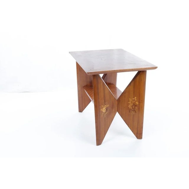 1950s Mahogany Smoke Table with Floral Inlays For Sale - Image 5 of 8