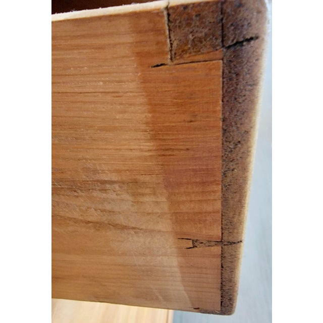 Antique Pine 2 Over 2 Chest of Drawers With White Ceramic Knobs and Original Key From England - Circa 1890 For Sale - Image 11 of 13