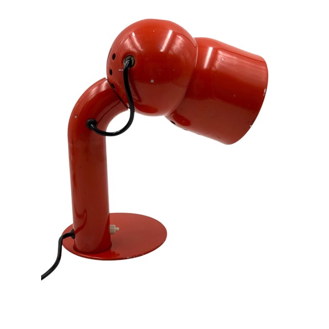 Red Model 2135 Table Lamp by Elio Martinelli for Martinelli Luce, Italy, 1960s For Sale - Image 10 of 11