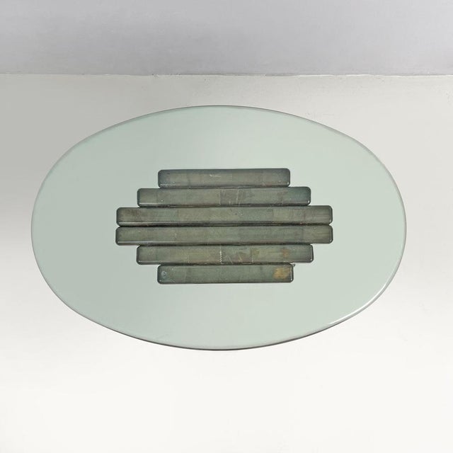 Brown Italian Modern Wooden Coffee Table with Geometrical Base and Glass Top, 1970s For Sale - Image 8 of 18