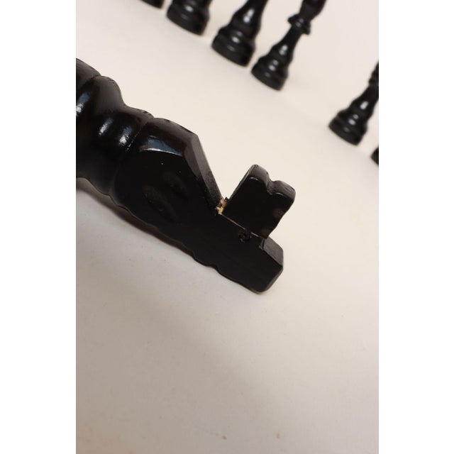 Vintage Folk Art l.l. Bean Wooden Chess Pieces - Complete Set 32 Pieces For Sale - Image 16 of 18