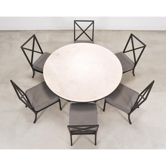 2000 - 2009 McKinnon and Harris Stone Top Dining Table and Six Dining Chairs For Sale - Image 5 of 18