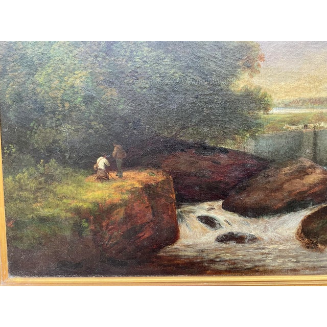 19 Century Scottish or English River Landscape Oil Painting For Sale In Miami - Image 6 of 12