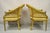 Vintage Italian Hollywood Regency Gold Gilt Barrel Back Cane Lounge Chairs, Pair For Sale - Image 11 of 12