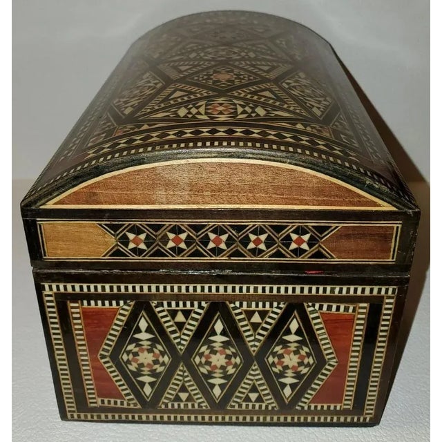 Moroccan Mother of Pearl Inlay Jewelry Box W/Suede Interior for jewelry, medicine, or any other small items that may need...