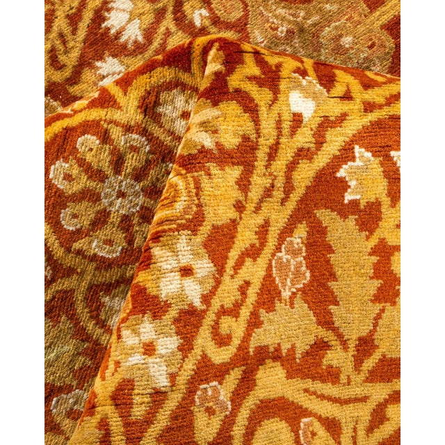 Textile Mogul, One-of-a-Kind Hand-Knotted Area Rug in Orange, 5' 3" x 8' 10" For Sale - Image 7 of 8
