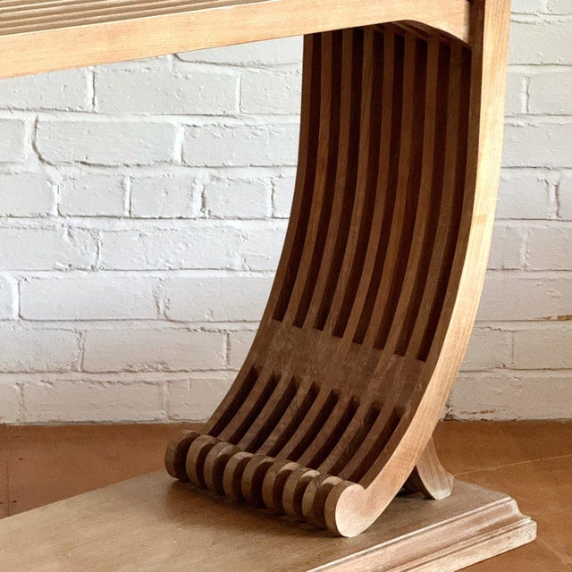 Cerused Ash Fluted Console Table For Sale - Image 4 of 9