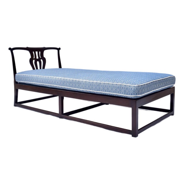 Chippendale Mahogany Daybed With Custom Upholstery, 20th Century For Sale