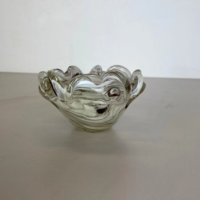Large Italian Murano Glass Floral Bowl Ashtray, 1970s For Sale - Image 6 of 18