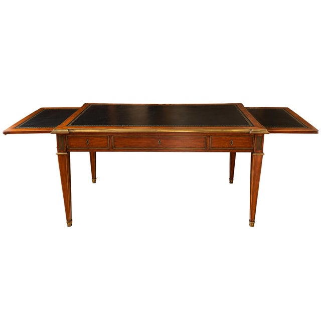 Large Parisian Flat Center Desk with Pull-Out Drawers, 1800s For Sale - Image 10 of 10
