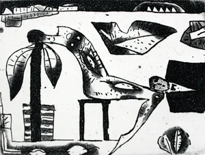 Jerzy Dmitruk, Sleep in Your Arms Tender Lover, 2002, Etching & Paper