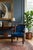 Biedermeier Armchair with Blue Velvet Upholstery For Sale - Image 3 of 4