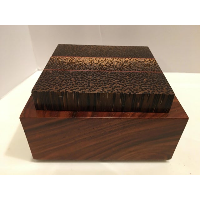 Brown Jeffrey Seaton Signature Series Black Palm & Cocobolo Wood Box For Sale - Image 8 of 9
