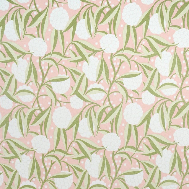 Sample - Schumacher Rubus Cotton Linen Fabric in Blush For Sale