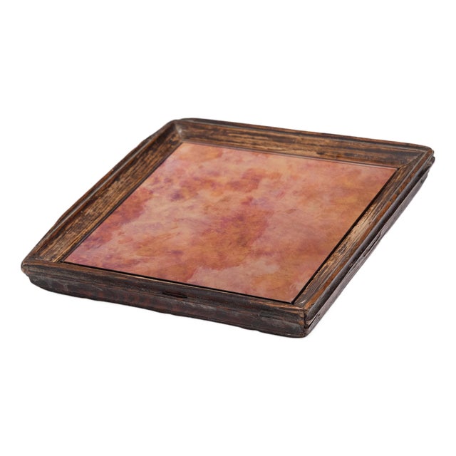 Chinese Petite Rose Mirror Tray, C. 1900 For Sale