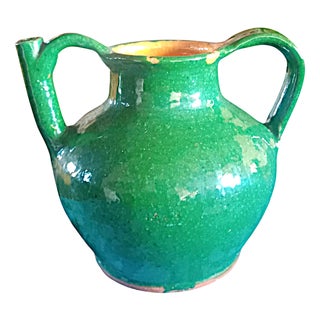 Orjol Water Jug in Green Glazed Pottery from Dalbi, 19th Century For Sale