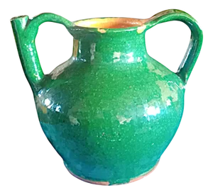 Orjol Water Jug in Green Glazed Pottery from Dalbi, 19th Century